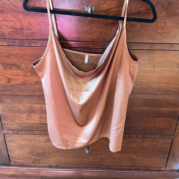 Silk Cowl Neck Top | Champagne - Picture 2 of 3